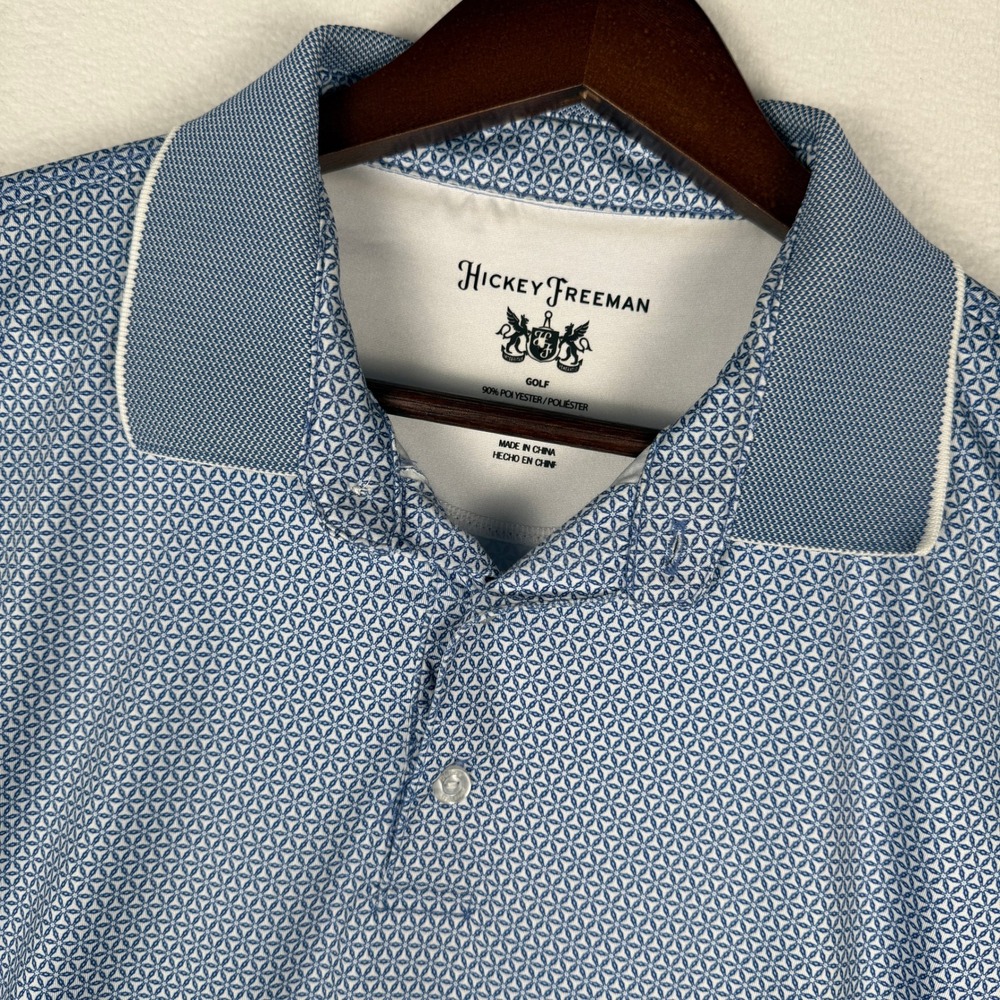 Hickey Freeman‎ Golf Polo Shirt Mens XL Geometric AOP Stretch Performance